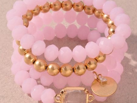 Wild Me Pink Bracelet Set - Pink Online now