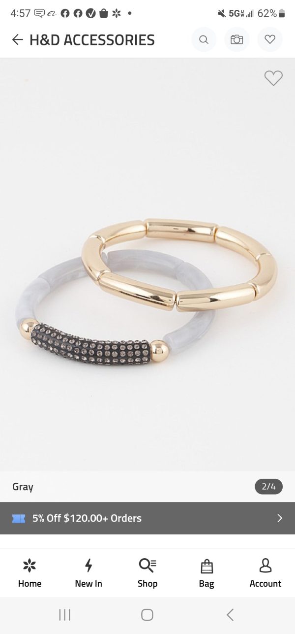 This Moment Bracelet Set - Gray For Cheap