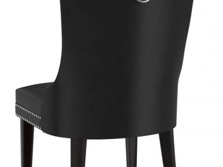 2, 4 or 6 Black Leather Dining Chairs with Nail Head Details- Model #1150 Hot on Sale