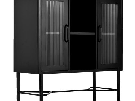 Black Metal 2 Door Accent Cabinet- Model Richter Online Hot Sale