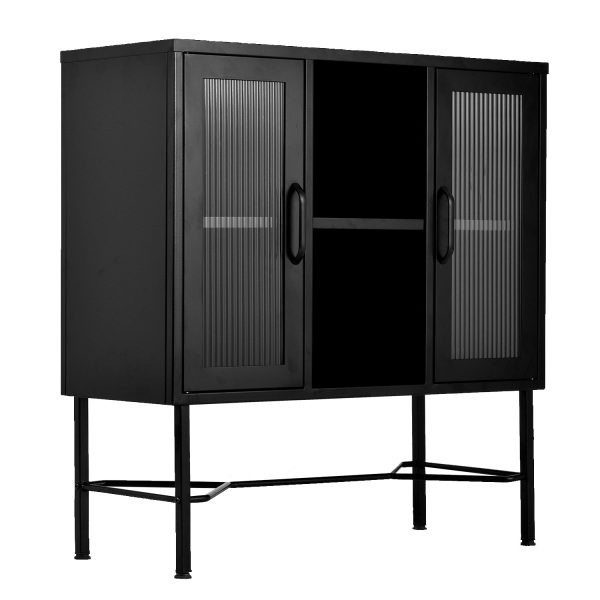 Black Metal 2 Door Accent Cabinet- Model Richter Online Hot Sale