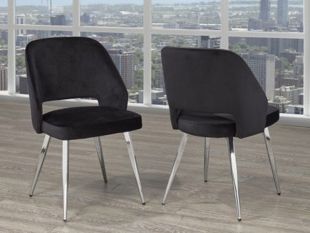 2, 4 or 6 Black Rich Fabric Dining Chairs- Model #1205B Online Hot Sale