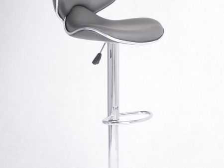 2 Adjustable Grey Leather Bar Stools- Model #7704 on Sale