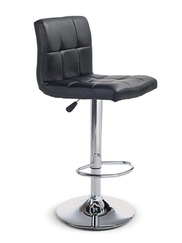 2 Adjustable Black Leather Bar Stools- Model #139B Hot on Sale