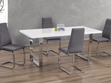 5 PC White High Gloss Dining Table Set- Model #3360 Online Hot Sale