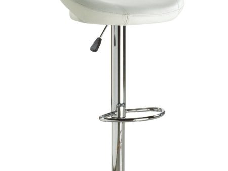 2 Adjustable White Leather Bar Stools- Model #138W For Cheap