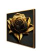 Stunning Gold Shimmering Black Flower Canvas - Frame Optional- Model #4040103 Fashion