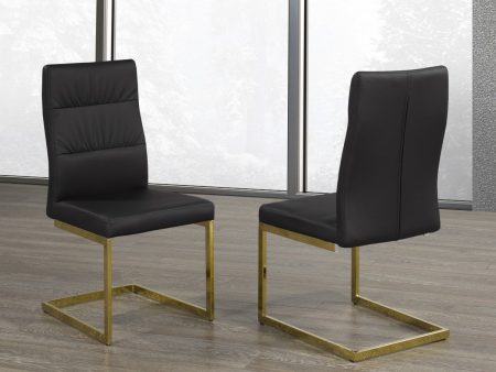 2, 4 or 6 Black & Gold Fabric Dining Chairs- Model #1175B Supply