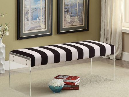 Zebra Black & White Super Soft Velvet Bench Ottoman- Model Tessa Supply