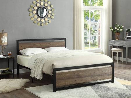 Wood Panel Bed With Steel Frame- Single, Double or Queen- Model #5260 on Sale