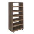 Contemporary Mobile 6-Tier Bookshelf with Wheels- Model Ardet Online Hot Sale