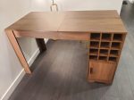 Rustic Brown Multifunctional Bar Wine Bottle Table with Storage- Model Olinbe Online Sale