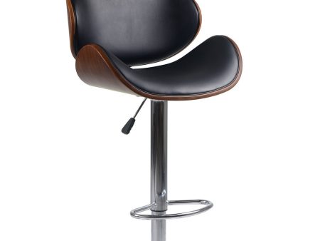 2 Black Leather Bar Stool With Wood Backing- Model #7510 For Discount