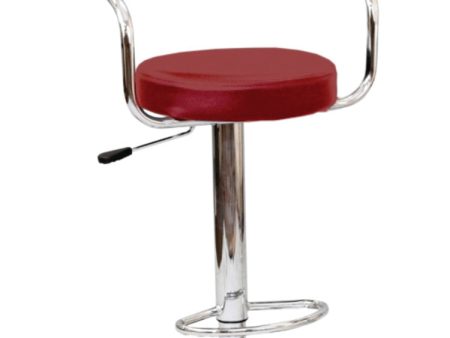 2 Adjustable Red Leather Bar Stools- Model #7500R Sale