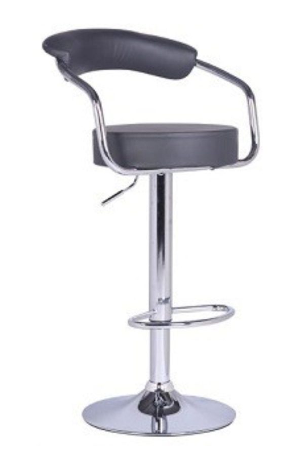 2 Adjustable Grey Leather Bar Stools- Model #7500G Fashion