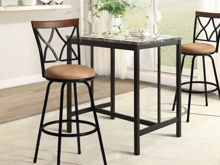 2 Swivel Khaki Adjustable Height Bar Stools- Model Cala Discount