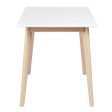 White Mid Century Table With Solid Wood Legs- Model Currency F Online now