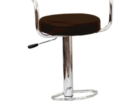 2 Adjustable Brown Leather Bar Stools- Model #7500BR Hot on Sale