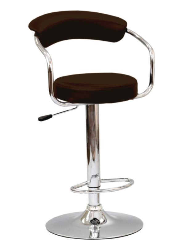 2 Adjustable Brown Leather Bar Stools- Model #7500BR Hot on Sale