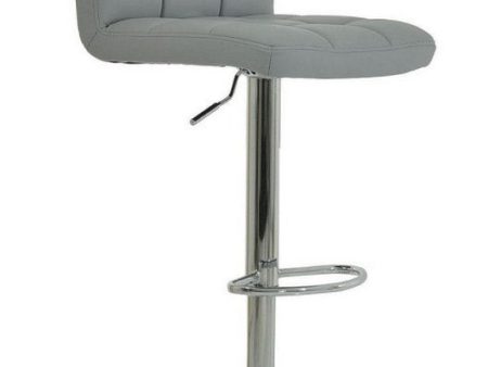 2 Adjustable Grey Leather Bar Stools- Model #139G For Discount