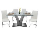 5 PC Glass Dining Table Set - Model Olsen For Cheap