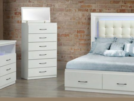 White Wood Storage Bedroom Set- All Sizes Available- 100% Canadian Made- Model NB186 Online Hot Sale