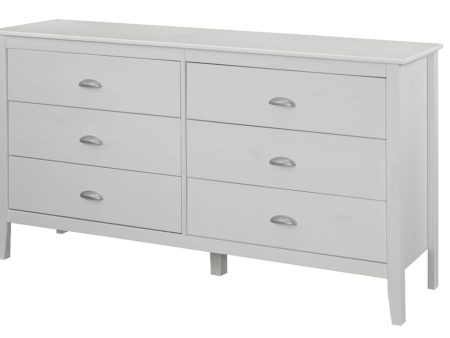 Wood White 6 Drawer Dresser- Model #975 For Cheap