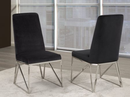 2, 4 or 6 Black Rich Fabric Dining Chairs- Model #2014B For Discount