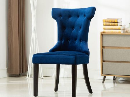 2, 4 or 6 Blue Velvet Fabric Tufted Dining Accent Chairs- Model Erica Fashion