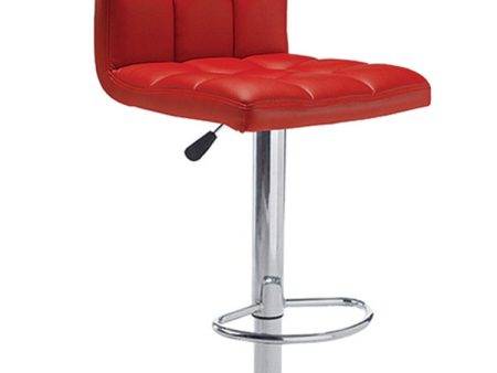 2 Adjustable Red Leather Bar Stools- Model #139R Online Hot Sale