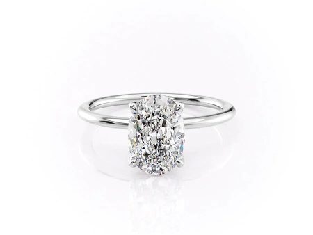 The Petal Kamellie Set With A 1 Carat Oval Moissanite Hot on Sale