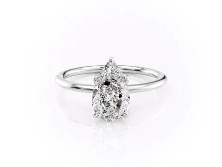 The Petal Kamellie Set With A 2 Carat Pear Moissanite Sale